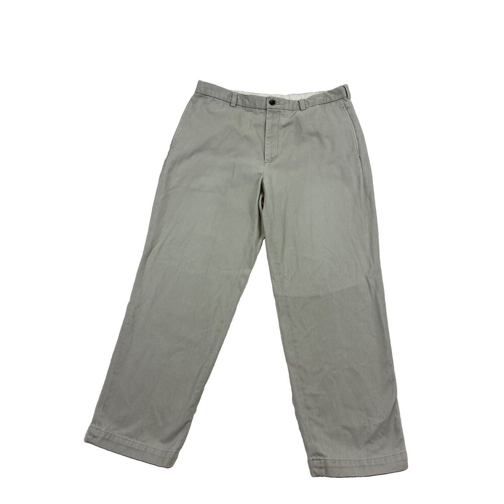 Brooks Brothers Pants Men 38 x 30 Beige 100% Cotton 346 Cuffed